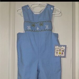 Blue three sister overalls